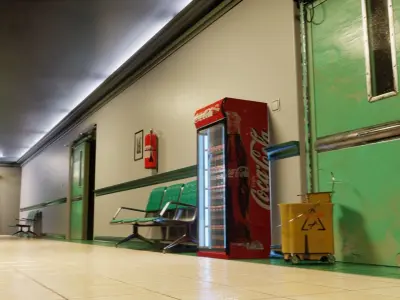 hospital scene with pbr game ready assets 3D model