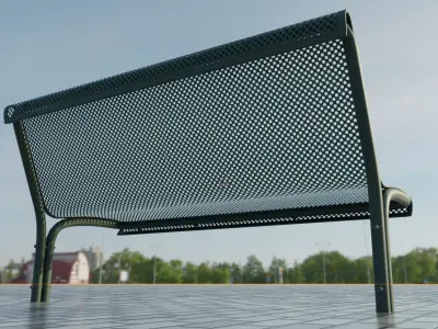 Green Park Bench 3 - Low-Poly Version - Low-poly 3D model