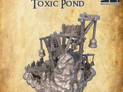 Ratman Toxic Pond Tabletop Terrain 28 MM 3D print model