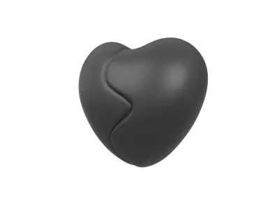 Broken Heart v1 002 Low-poly 3D model