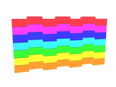 Stylish Rainbow Symbol V1 001 Low-poly 3D model