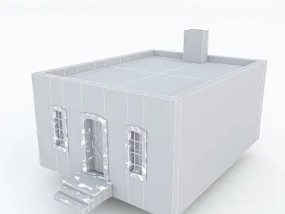 Old Stone Building nterior and Exterior 02 Low-poly 3D model