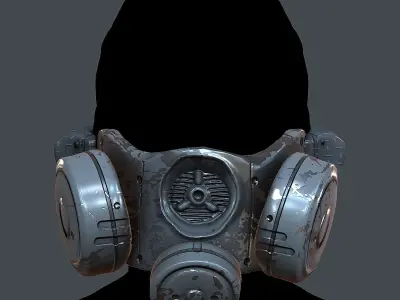 Gas mask helmet 3d model scifi Low-poly  Low-poly 3D model 477
