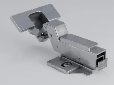 Cabinet Hinge Inset door hinge animated Low-poly 3D  Low-poly 3D model