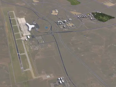 Ordos - 3D Airport Model Low-poly 3D model