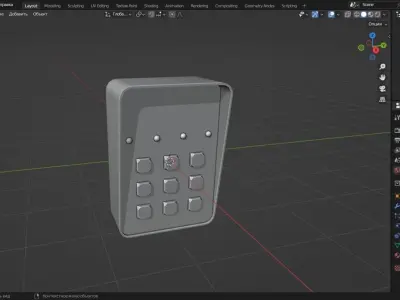 Keypad Lock 3D Model  Low-poly 3D model