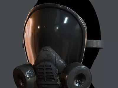 Gas mask helmet 3d model scifi Low-poly Low-poly 3D model Low-poly 3D model 48
