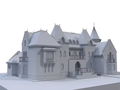Castle 3D model with roof 3D model