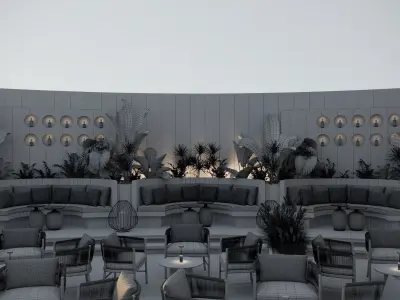 Cafe Restaurant 3D Model 3D model