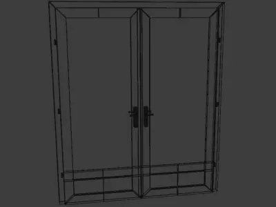 Double Door Glass 3D model
