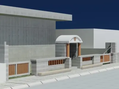 mainentrance-gate front door of building 3D model