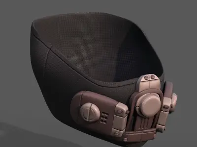 Gas mask respirator scifi futuristic 3d  Low-poly 3D model