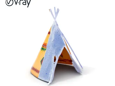 Traditional Teepee Tent Model Pack Low-poly 3D model