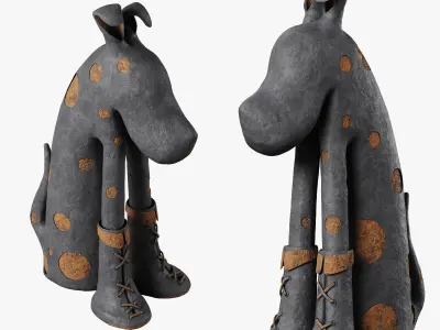 Sculpture in Clay Spotted Dog 3D model
