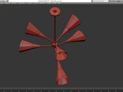 Bower LED Chandelier low poly 3d model Low-poly 3D model