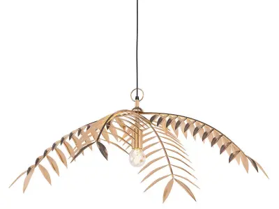 Gold Palm Pendant 3D model