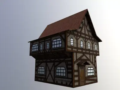 Medieval House 1 - low poly Free low-poly 3D model