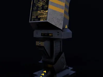 Sci-Fi Console-Computer 5 Low-poly 3D model