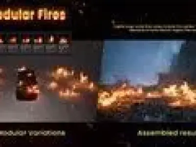 Realistic Fire VFX Low-poly 3D model