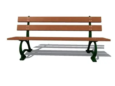 bench wooden park 3D model
