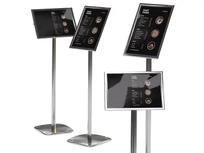 Floor information stand A3 BRAUBERG Extra with restaurant menu 3D model