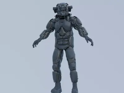 Scifi Soldier - Operator 009 Low-poly 3D model