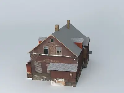 Riga, Cesu street 37 deteriorating bilding Free 3D model