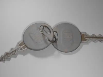 Rusted key Low-poly 3D model