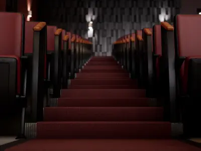 Movie Theater Pack - A movie theater environment Low-poly 3D model