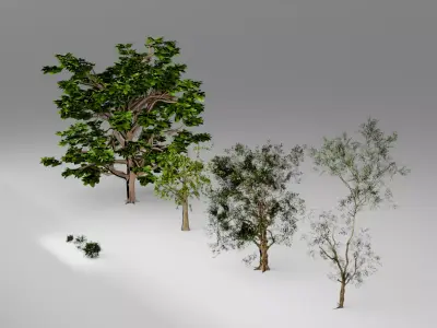 Low Poly Stylized Trees and Bushes Pack Low-poly 3D model