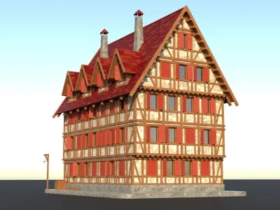 Medieval Building Low-poly 3D model