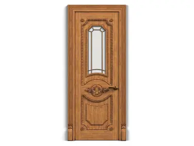 Door0004 carved wooden door 3D model