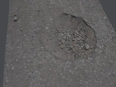 roadbump02 hole in road 3D model