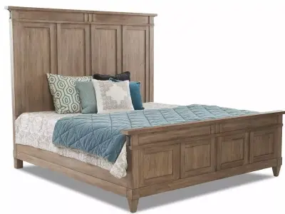 Light Brown Ariel Solid Wood Platform Bed 3D model