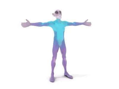 Vibrant Alien Humanoid model pack Low-poly 3D model