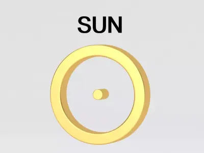 astrological sign solar system SUN 3D model