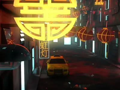 china town  Low-poly 3D model