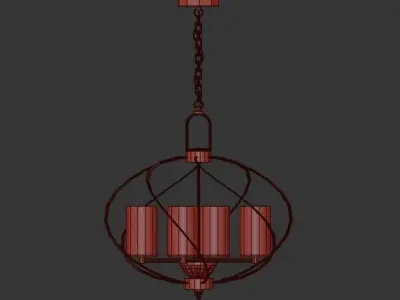 Lancing chandelier with stripes 3D model