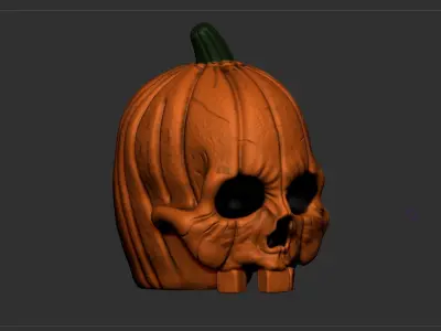 Halloween skull pumpkin 3D print model