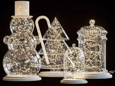 Decorative LED lights Nordic modern wood table lamp bedroom 3D model