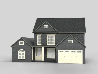 British House Design 06T1  Low-poly 3D model