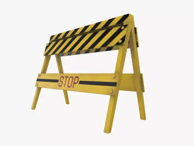 Road Barricade 3D model