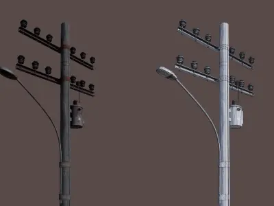 Electric Pole Low-poly 3D model