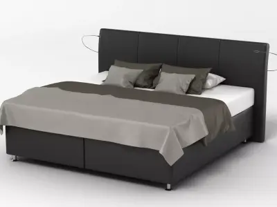 Bed 9 with headboard and footboard 3D model