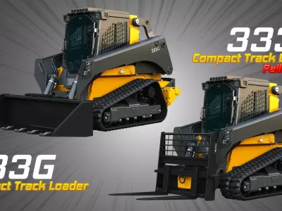 333G Compact Track Loader - 2 in 1 3D Model Pack