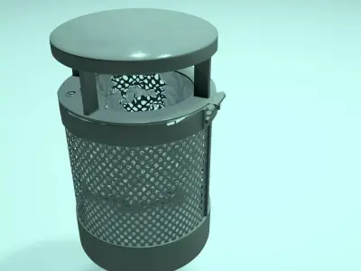 Trashcan with plastic bag  3D model