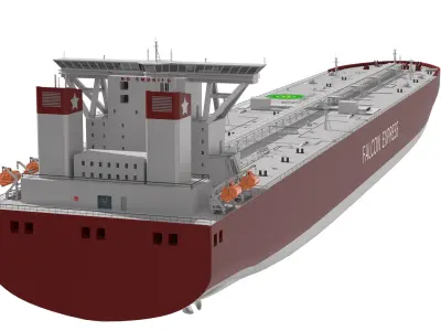  Offshore Oil Platform with Tanker Ship 