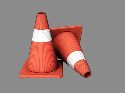 Traffic cones Low-poly 3D model get