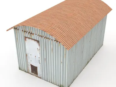 Industrial railway buildings 3D model