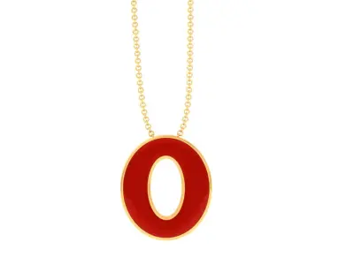 Kids Alphabet O Pendants 3dm STL OBJ FBX Renders Details 3D print model
